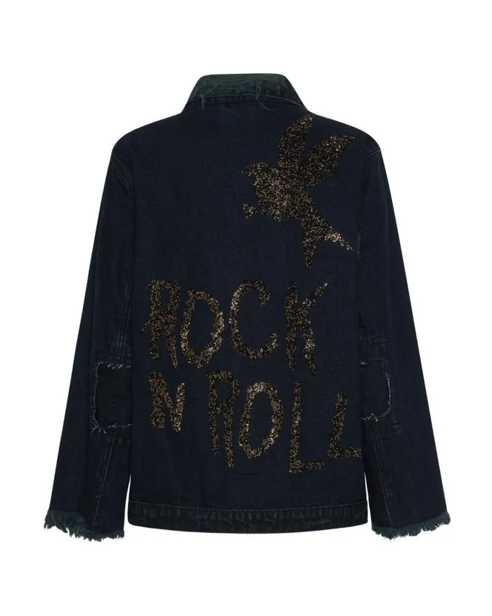 Women One Teaspoon Denim Jackets CRYSTAL ROCK N ROLL RECYCLED DENIM JACKET Women One Teaspoon Denim Jackets CRYSTAL ROCK N ROLL RECYCLED DENIM JACKET