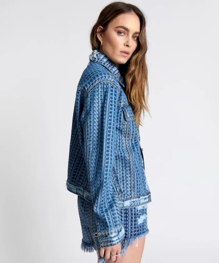Women One Teaspoon Denim Jackets ON REPEAT DENIM TRUCKER JACKET Women One Teaspoon Denim Jackets ON REPEAT DENIM TRUCKER JACKET
