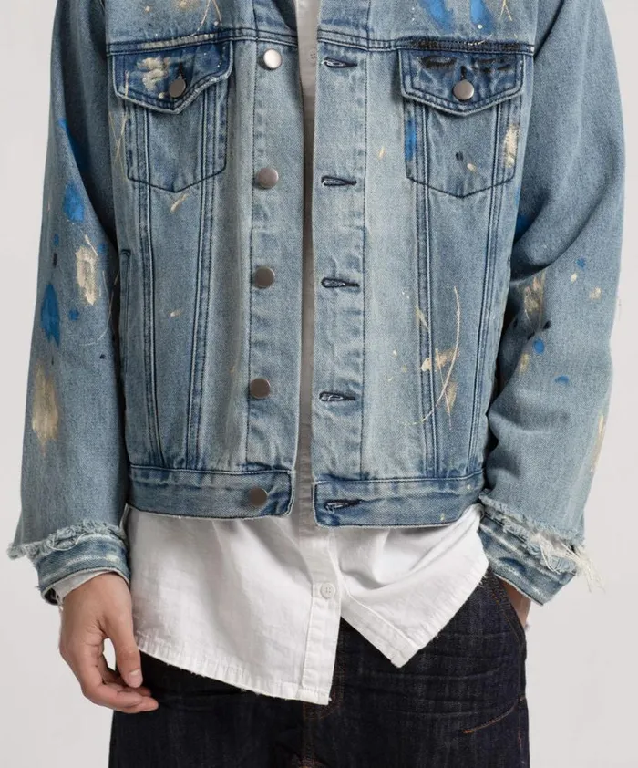 Women One Teaspoon Denim Jackets PAINTED DENIM JACKET Women One Teaspoon Denim Jackets PAINTED DENIM JACKET