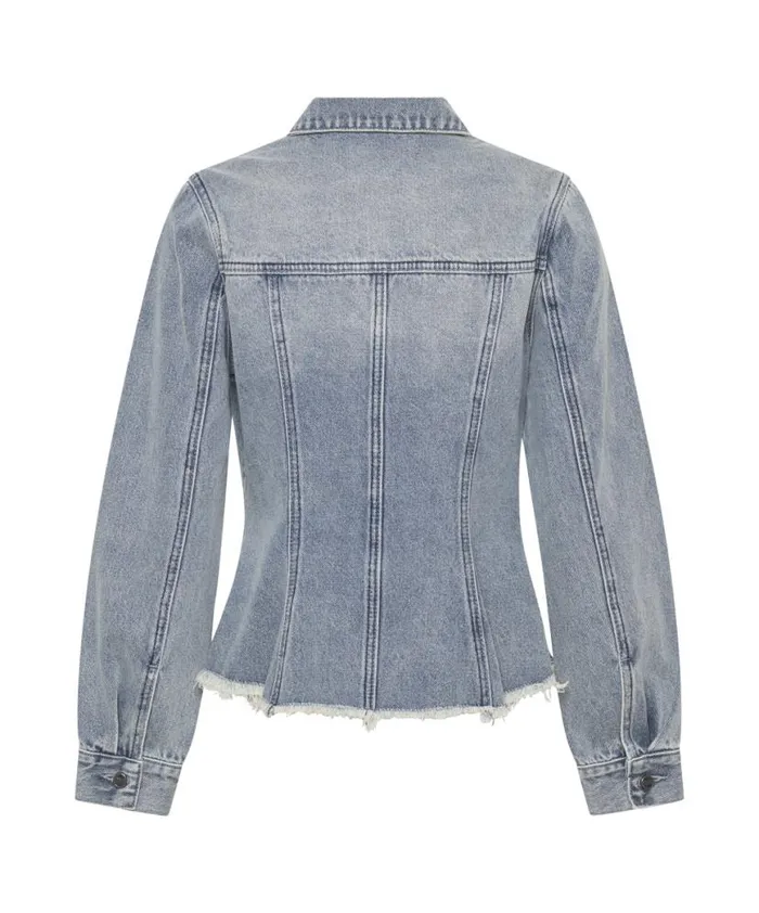 Women One Teaspoon Denim Jackets SALTY DOG PEPLUM DENIM SHACKET Women One Teaspoon Denim Jackets SALTY DOG PEPLUM DENIM SHACKET