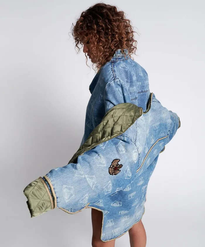 Women One Teaspoon Denim Jackets STUFFED MEDUSA DENIM JACKET Women One Teaspoon Denim Jackets STUFFED MEDUSA DENIM JACKET