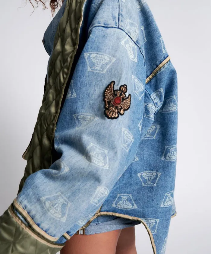 Women One Teaspoon Denim Jackets STUFFED MEDUSA DENIM JACKET Women One Teaspoon Denim Jackets STUFFED MEDUSA DENIM JACKET