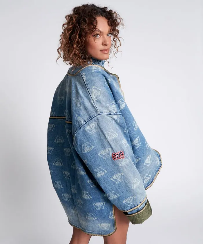 Women One Teaspoon Denim Jackets STUFFED MEDUSA DENIM JACKET Women One Teaspoon Denim Jackets STUFFED MEDUSA DENIM JACKET