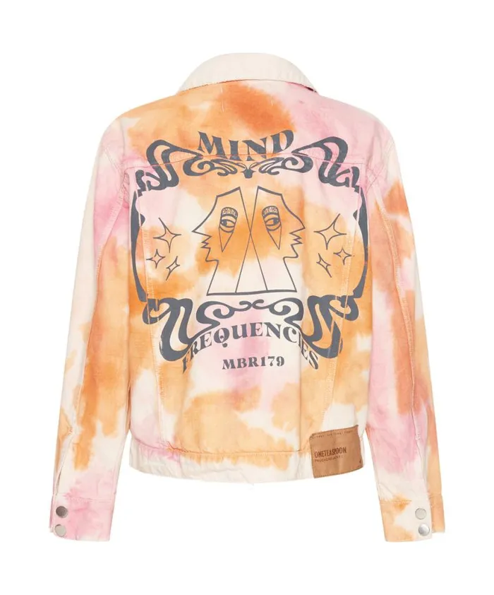 Women One Teaspoon Denim Jackets TIE DYE MIND FREQUENCIES DENIM TRUCKER JACKET Women One Teaspoon Denim Jackets TIE DYE MIND FREQUENCIES DENIM TRUCKER JACKET