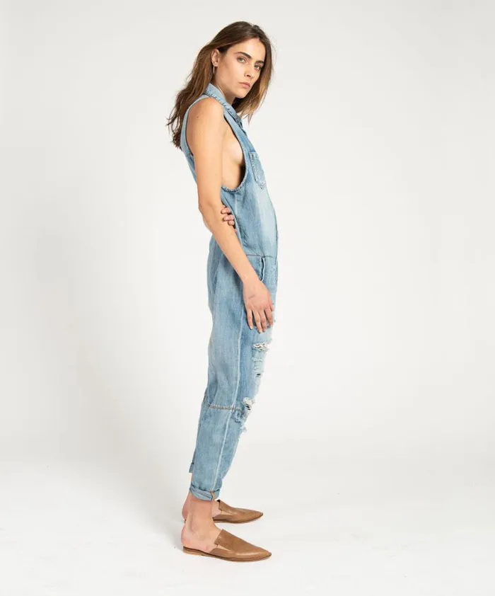 Women One Teaspoon Denim Jumpsuits BLUE JANE BRAXTON UTILITY SUIT Women One Teaspoon Denim Jumpsuits BLUE JANE BRAXTON UTILITY SUIT