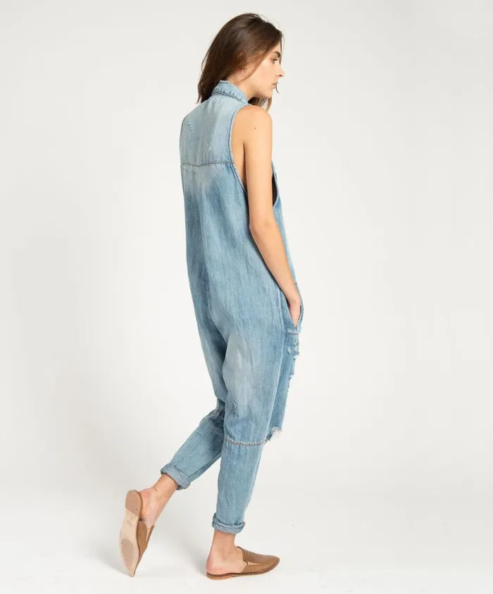 Women One Teaspoon Denim Jumpsuits BLUE JANE BRAXTON UTILITY SUIT Women One Teaspoon Denim Jumpsuits BLUE JANE BRAXTON UTILITY SUIT
