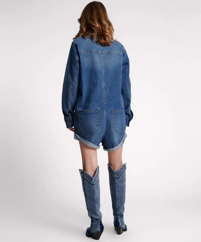 Women One Teaspoon Denim Jumpsuits DEEP BLUE DENIM PROPHECY JUMPSUIT Women One Teaspoon Denim Jumpsuits DEEP BLUE DENIM PROPHECY JUMPSUIT