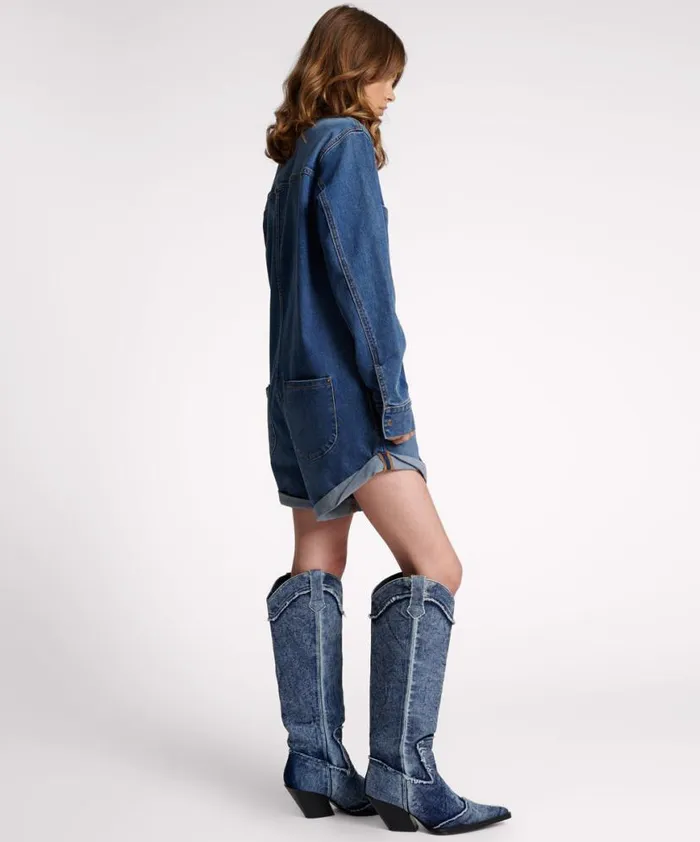 Women One Teaspoon Denim Jumpsuits DEEP BLUE DENIM PROPHECY JUMPSUIT Women One Teaspoon Denim Jumpsuits DEEP BLUE DENIM PROPHECY JUMPSUIT