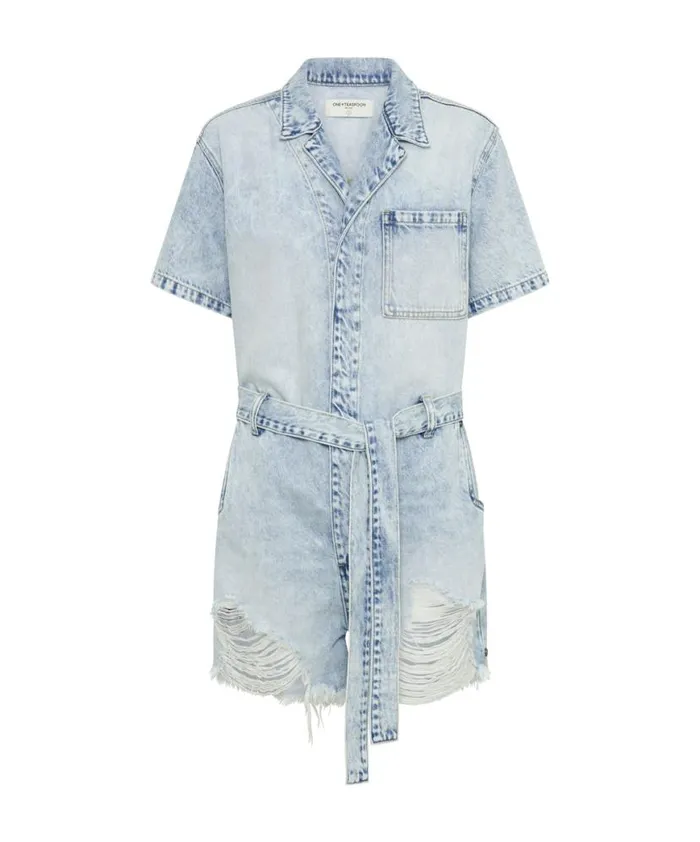 Women One Teaspoon Denim Jumpsuits DEPECHE BLUE NIGHT MOVERS DENIM JUMPSUIT Women One Teaspoon Denim Jumpsuits DEPECHE BLUE NIGHT MOVERS DENIM JUMPSUIT