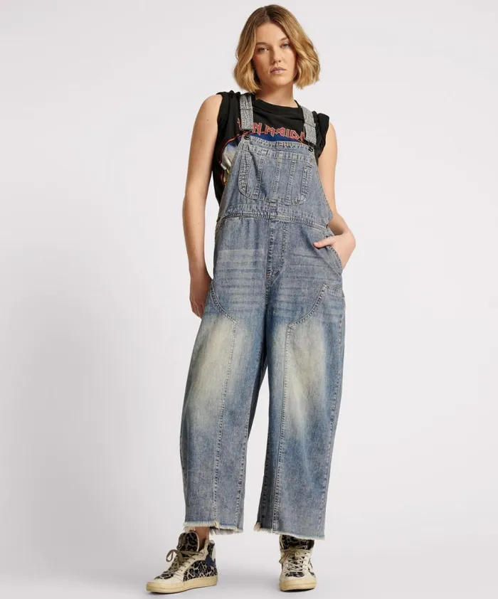 Women One Teaspoon Denim Jumpsuits DIRTY BLUE STANTON ST SKATER DENIM OVERALLS Women One Teaspoon Denim Jumpsuits DIRTY BLUE STANTON ST SKATER DENIM OVERALLS