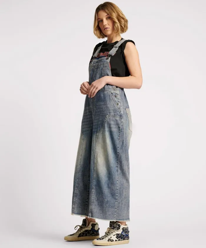 Women One Teaspoon Denim Jumpsuits DIRTY BLUE STANTON ST SKATER DENIM OVERALLS Women One Teaspoon Denim Jumpsuits DIRTY BLUE STANTON ST SKATER DENIM OVERALLS