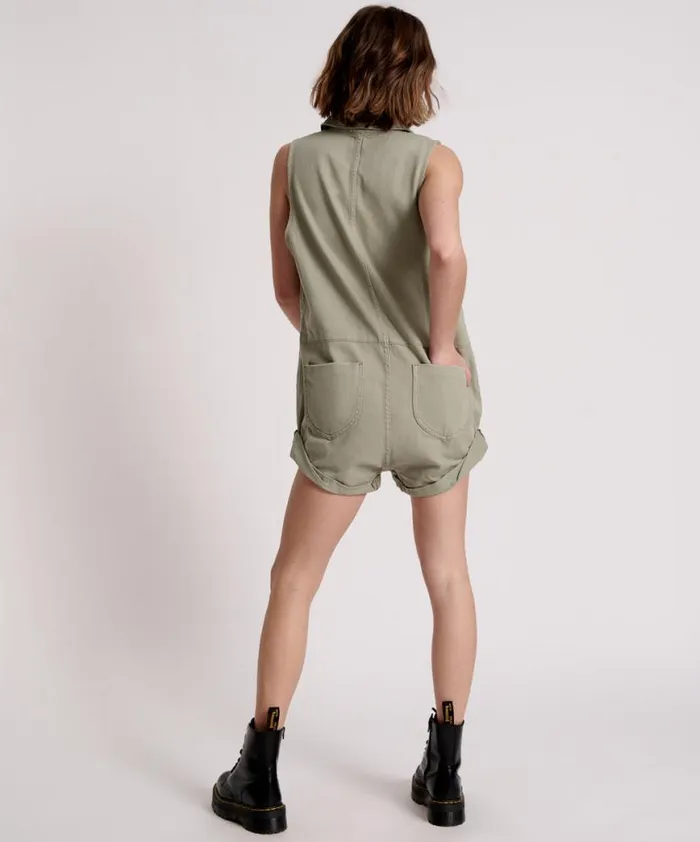 Women One Teaspoon Denim Jumpsuits FADED KHAKI MINI BRAXTON JUMPSUIT Women One Teaspoon Denim Jumpsuits FADED KHAKI MINI BRAXTON JUMPSUIT