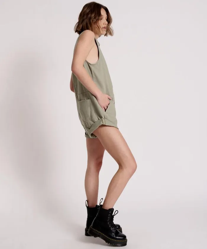 Women One Teaspoon Denim Jumpsuits FADED KHAKI MINI BRAXTON JUMPSUIT Women One Teaspoon Denim Jumpsuits FADED KHAKI MINI BRAXTON JUMPSUIT