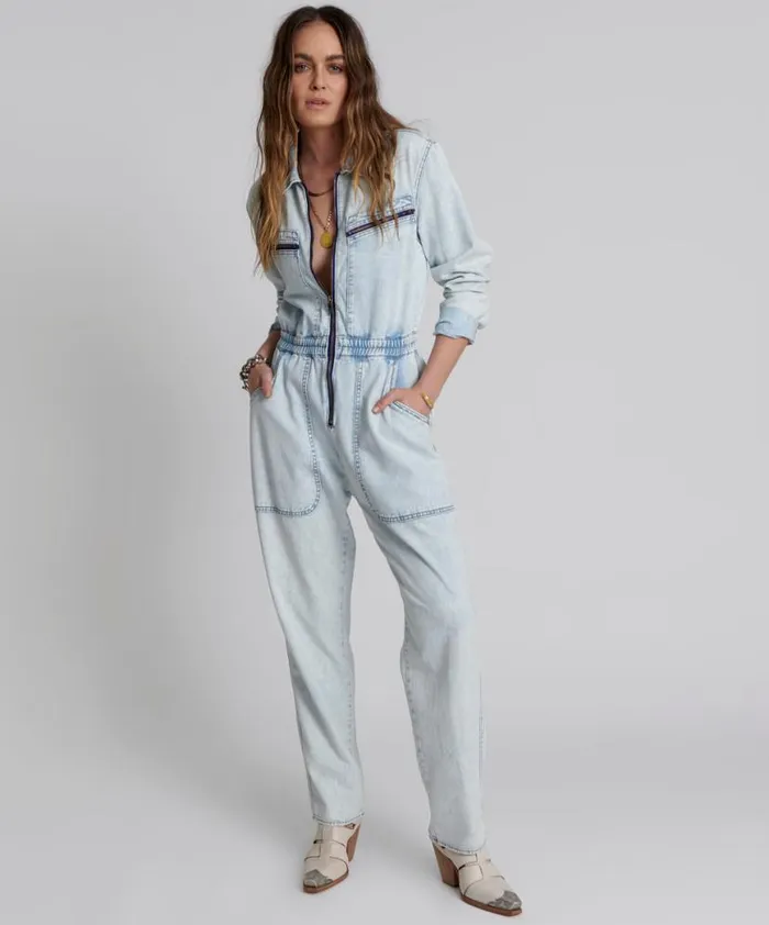 Women One Teaspoon Denim Jumpsuits FLORENCE OLIVIA DENIM JUMPSUIT