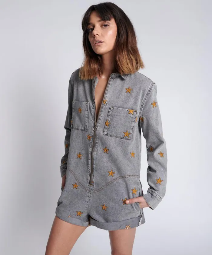Women One Teaspoon Denim Jumpsuits FROM THE STARS PROPHECY JUMPSUIT