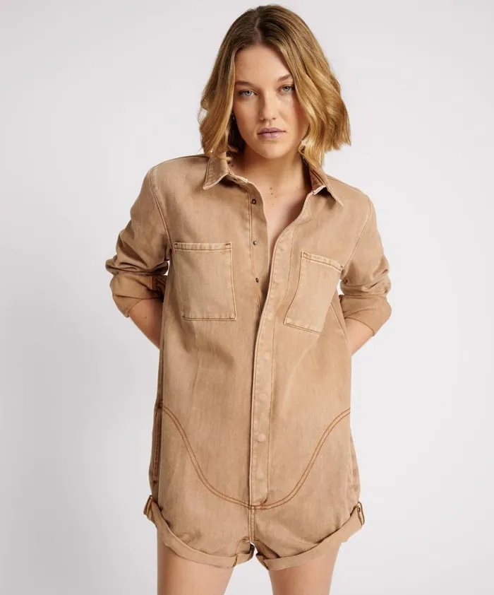 Women One Teaspoon Denim Jumpsuits GOLD EARTH PROPHECY JUMPSUIT Women One Teaspoon Denim Jumpsuits GOLD EARTH PROPHECY JUMPSUIT