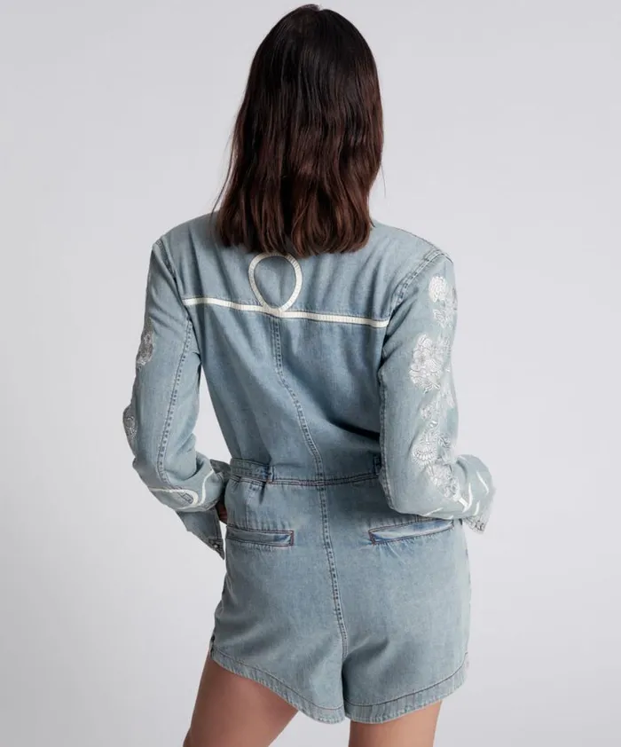 Women One Teaspoon Denim Jumpsuits HEARTLAND EMBROIDERED MARGOT JUMPSUIT Women One Teaspoon Denim Jumpsuits HEARTLAND EMBROIDERED MARGOT JUMPSUIT