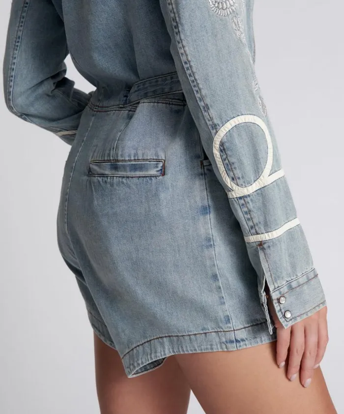 Women One Teaspoon Denim Jumpsuits HEARTLAND EMBROIDERED MARGOT JUMPSUIT Women One Teaspoon Denim Jumpsuits HEARTLAND EMBROIDERED MARGOT JUMPSUIT