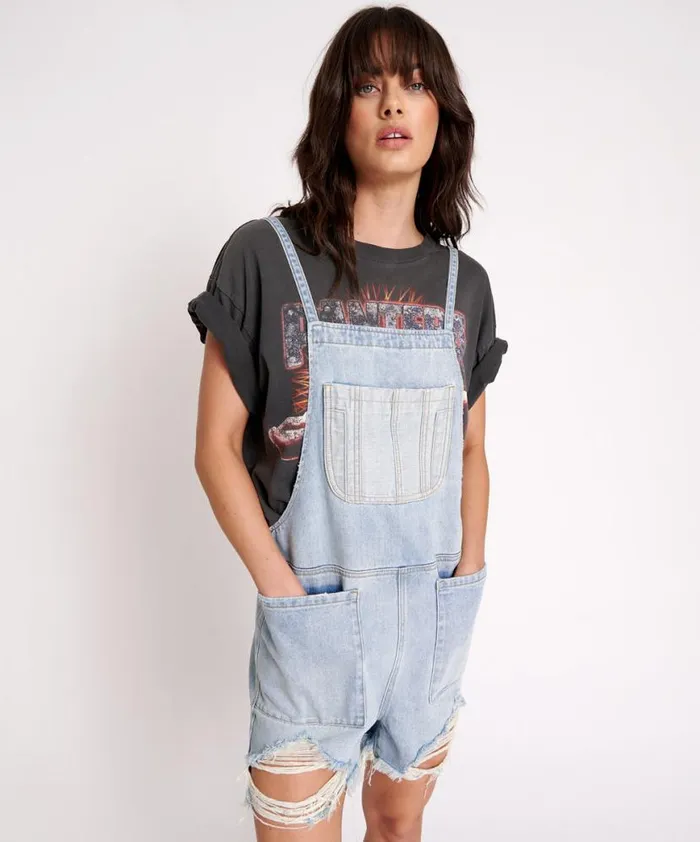 Women One Teaspoon Denim Jumpsuits HENDRIXE PINI DENIM PLAYSUIT Women One Teaspoon Denim Jumpsuits HENDRIXE PINI DENIM PLAYSUIT