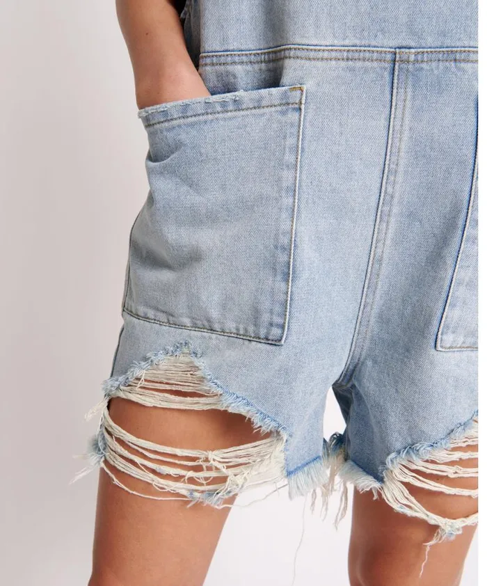 Women One Teaspoon Denim Jumpsuits HENDRIXE PINI DENIM PLAYSUIT Women One Teaspoon Denim Jumpsuits HENDRIXE PINI DENIM PLAYSUIT