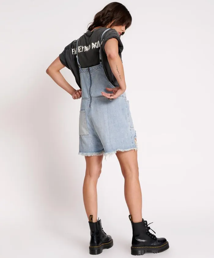 Women One Teaspoon Denim Jumpsuits HENDRIXE PINI DENIM PLAYSUIT Women One Teaspoon Denim Jumpsuits HENDRIXE PINI DENIM PLAYSUIT