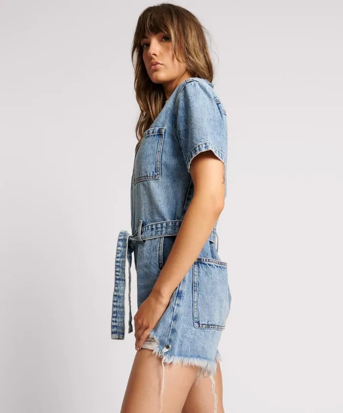 Women One Teaspoon Denim Jumpsuits HOLLYWOOD NIGHT MOVERS DENIM JUMPSUIT Women One Teaspoon Denim Jumpsuits HOLLYWOOD NIGHT MOVERS DENIM JUMPSUIT