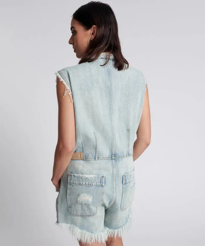 Women One Teaspoon Denim Jumpsuits KANSAS BLUE PALISADES OVERALL Women One Teaspoon Denim Jumpsuits KANSAS BLUE PALISADES OVERALL