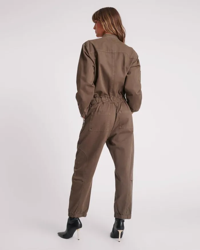 Women One Teaspoon Denim Jumpsuits KHAKI DARK ROMANCE JUMPSUIT Women One Teaspoon Denim Jumpsuits KHAKI DARK ROMANCE JUMPSUIT