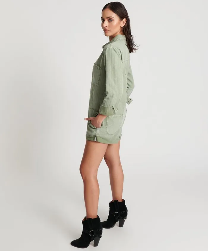 Women One Teaspoon Denim Jumpsuits KHAKI LOGO JACQUARD PROPHECY JUMPSUIT Women One Teaspoon Denim Jumpsuits KHAKI LOGO JACQUARD PROPHECY JUMPSUIT