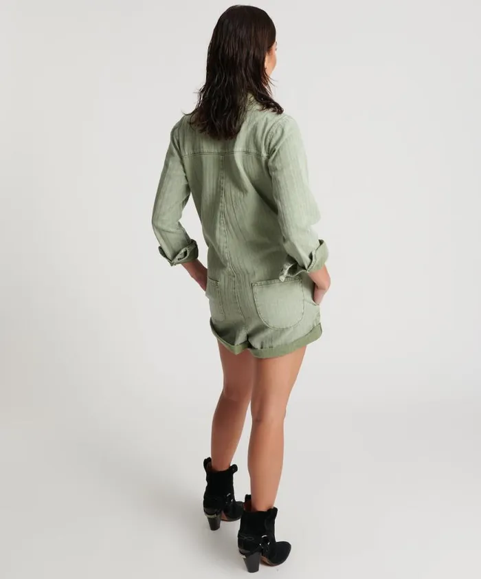 Women One Teaspoon Denim Jumpsuits KHAKI LOGO JACQUARD PROPHECY JUMPSUIT Women One Teaspoon Denim Jumpsuits KHAKI LOGO JACQUARD PROPHECY JUMPSUIT
