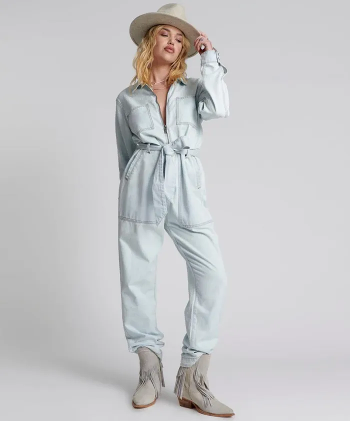Women One Teaspoon Denim Jumpsuits LE SURF CLAUDIA OVERALL