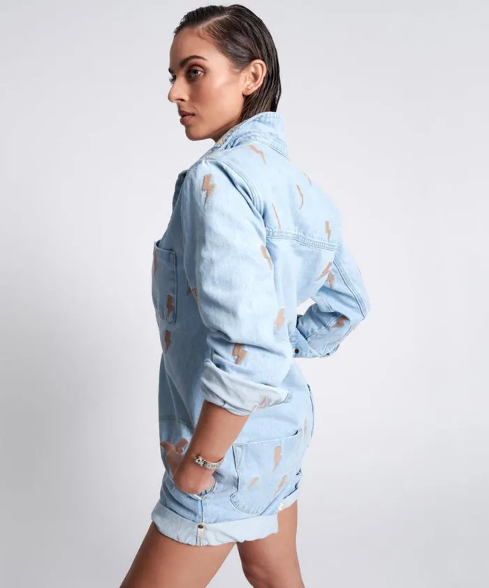 Women One Teaspoon Denim Jumpsuits LIGHTNING BOLT PROPHECY JUMPSUIT Women One Teaspoon Denim Jumpsuits LIGHTNING BOLT PROPHECY JUMPSUIT