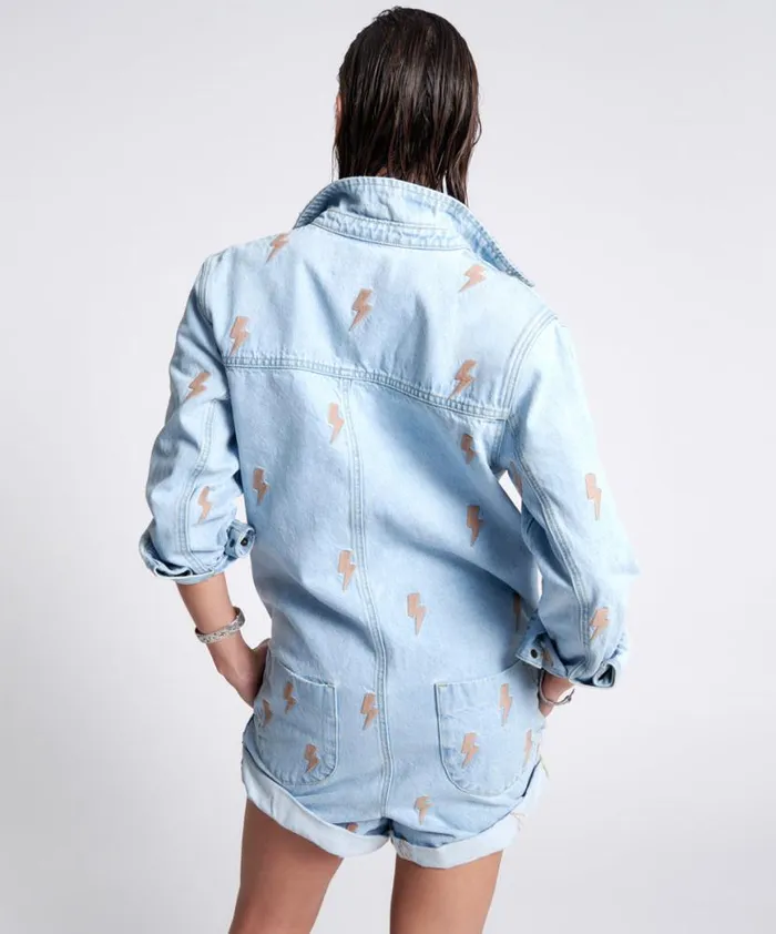 Women One Teaspoon Denim Jumpsuits LIGHTNING BOLT PROPHECY JUMPSUIT Women One Teaspoon Denim Jumpsuits LIGHTNING BOLT PROPHECY JUMPSUIT