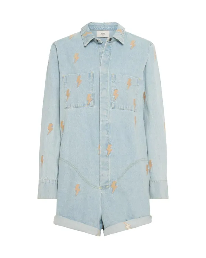 Women One Teaspoon Denim Jumpsuits LIGHTNING BOLT PROPHECY JUMPSUIT Women One Teaspoon Denim Jumpsuits LIGHTNING BOLT PROPHECY JUMPSUIT