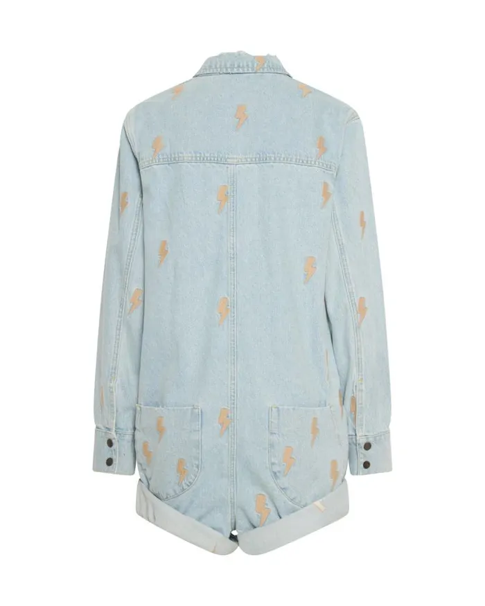 Women One Teaspoon Denim Jumpsuits LIGHTNING BOLT PROPHECY JUMPSUIT Women One Teaspoon Denim Jumpsuits LIGHTNING BOLT PROPHECY JUMPSUIT
