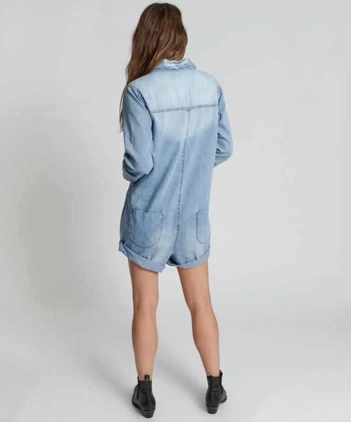 Women One Teaspoon Denim Jumpsuits OCEAN CHAMBRAY PROPHECY JUMPSUIT Women One Teaspoon Denim Jumpsuits OCEAN CHAMBRAY PROPHECY JUMPSUIT