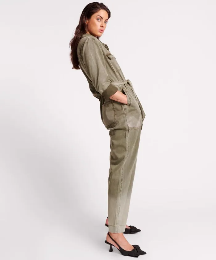 Women One Teaspoon Denim Jumpsuits OLD KHAKI CLAUDIA OVERALLS Women One Teaspoon Denim Jumpsuits OLD KHAKI CLAUDIA OVERALLS