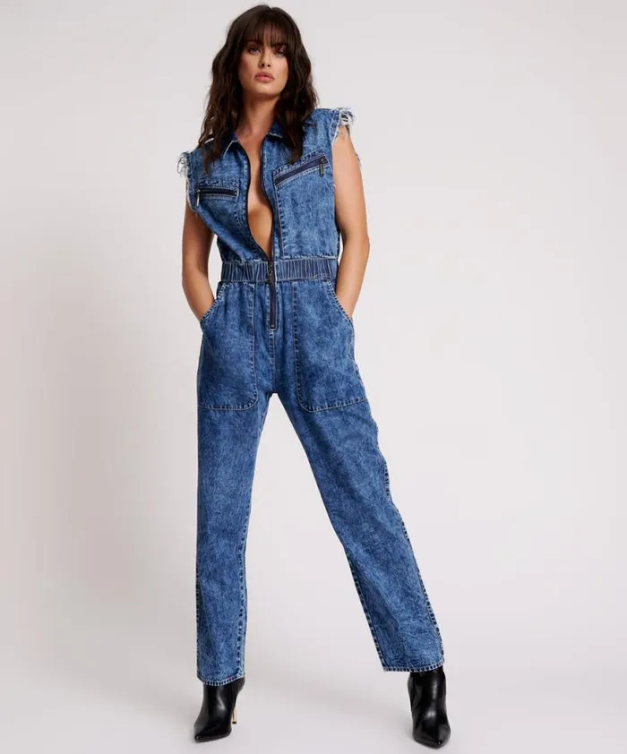 Women One Teaspoon Denim Jumpsuits OLIVIA SLEEVELESS OVERALL