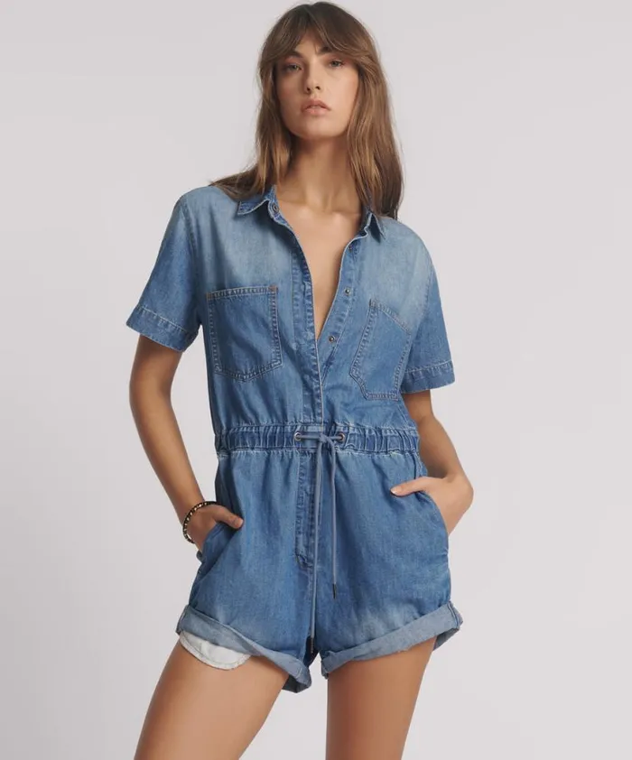 Women One Teaspoon Denim Jumpsuits PACIFICA BILLIE JUMPSUIT