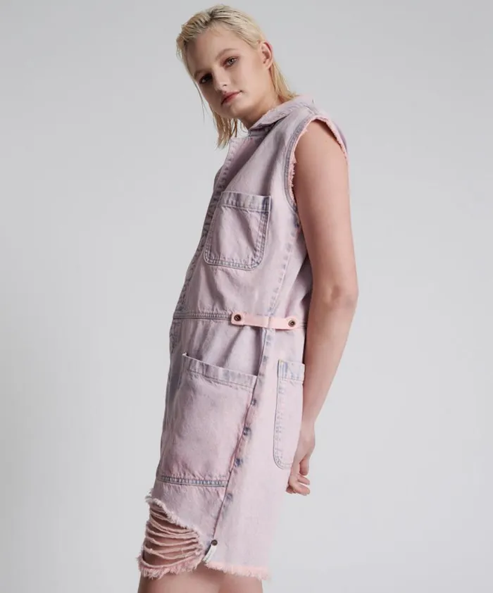 Women One Teaspoon Denim Jumpsuits PINK HAZE PALISADES OVERALL Women One Teaspoon Denim Jumpsuits PINK HAZE PALISADES OVERALL