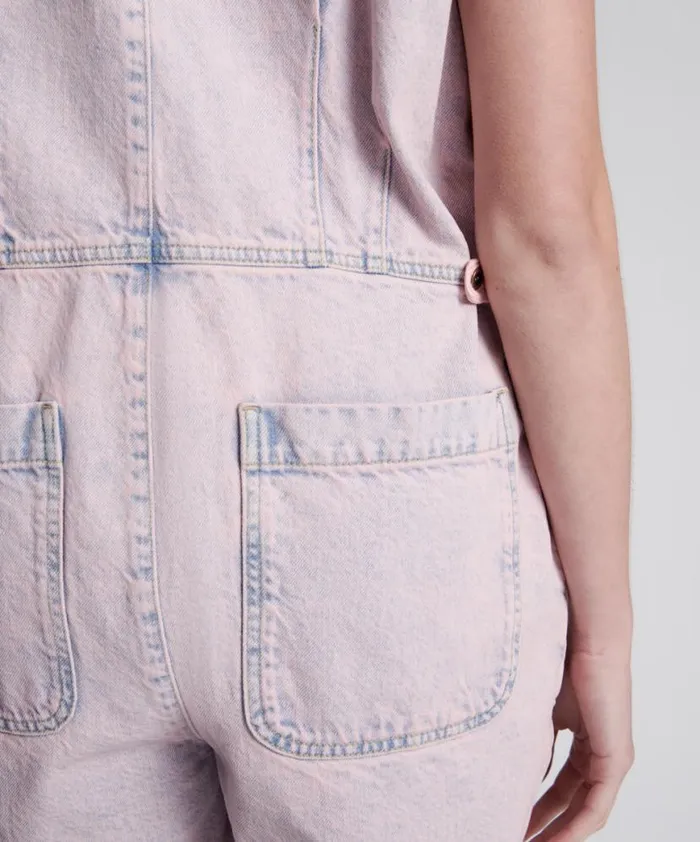 Women One Teaspoon Denim Jumpsuits PINK HAZE PALISADES OVERALL Women One Teaspoon Denim Jumpsuits PINK HAZE PALISADES OVERALL