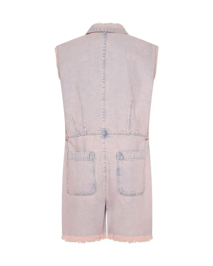 Women One Teaspoon Denim Jumpsuits PINK HAZE PALISADES OVERALL Women One Teaspoon Denim Jumpsuits PINK HAZE PALISADES OVERALL