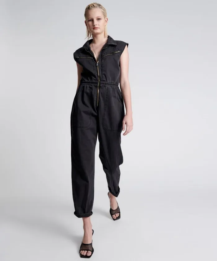 Women One Teaspoon Denim Jumpsuits SLEEVELESS OLIVIA AVIATOR JUMPSUIT