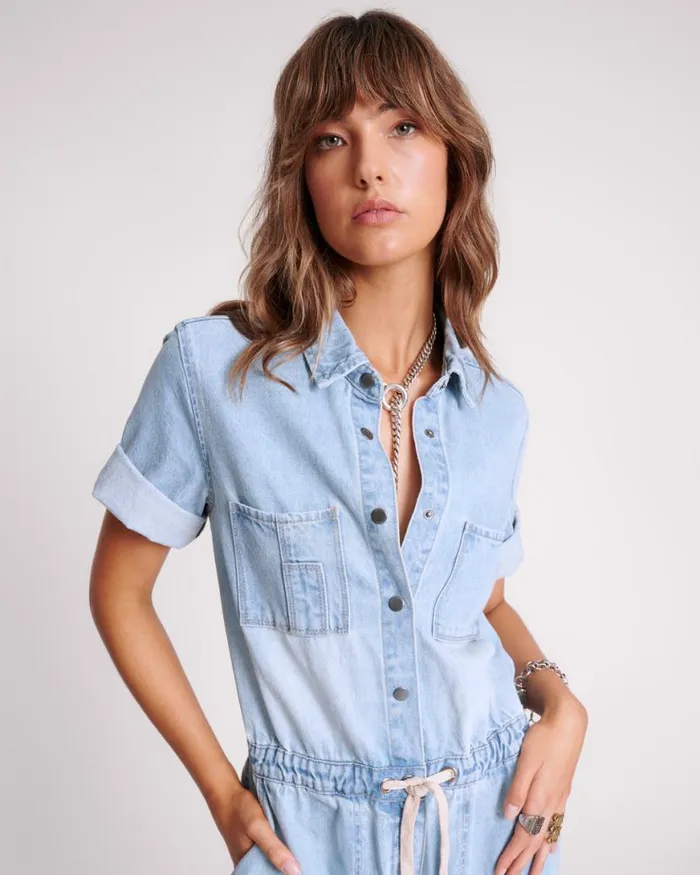 Women One Teaspoon Denim Jumpsuits SPORTSTER BLUE VERONICA DENIM JUMPSUIT Women One Teaspoon Denim Jumpsuits SPORTSTER BLUE VERONICA DENIM JUMPSUIT