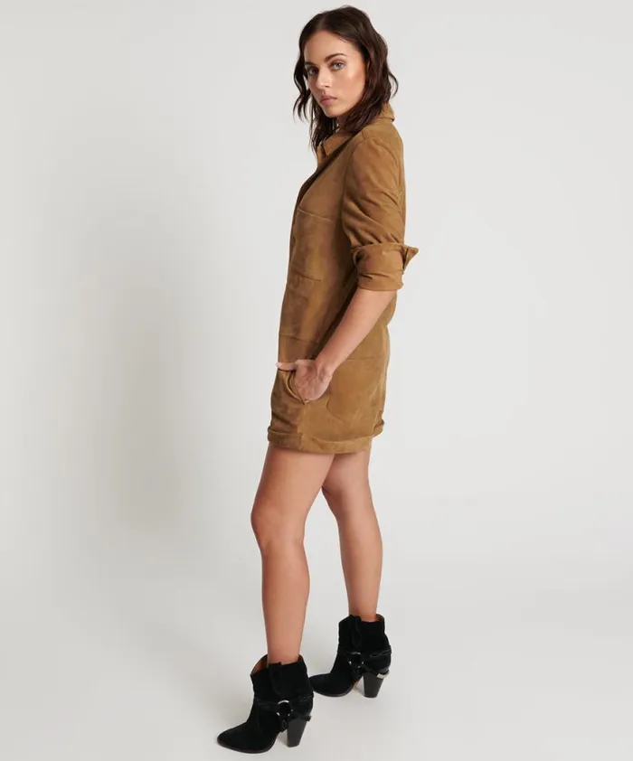 Women One Teaspoon Denim Jumpsuits TAN SUEDE PROPHECY JUMPSUIT Women One Teaspoon Denim Jumpsuits TAN SUEDE PROPHECY JUMPSUIT