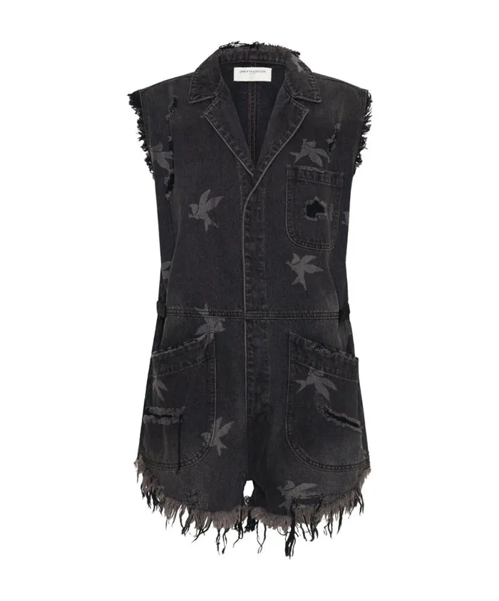Women One Teaspoon Denim Jumpsuits THE BOWER PALISADES OVERALL Women One Teaspoon Denim Jumpsuits THE BOWER PALISADES OVERALL