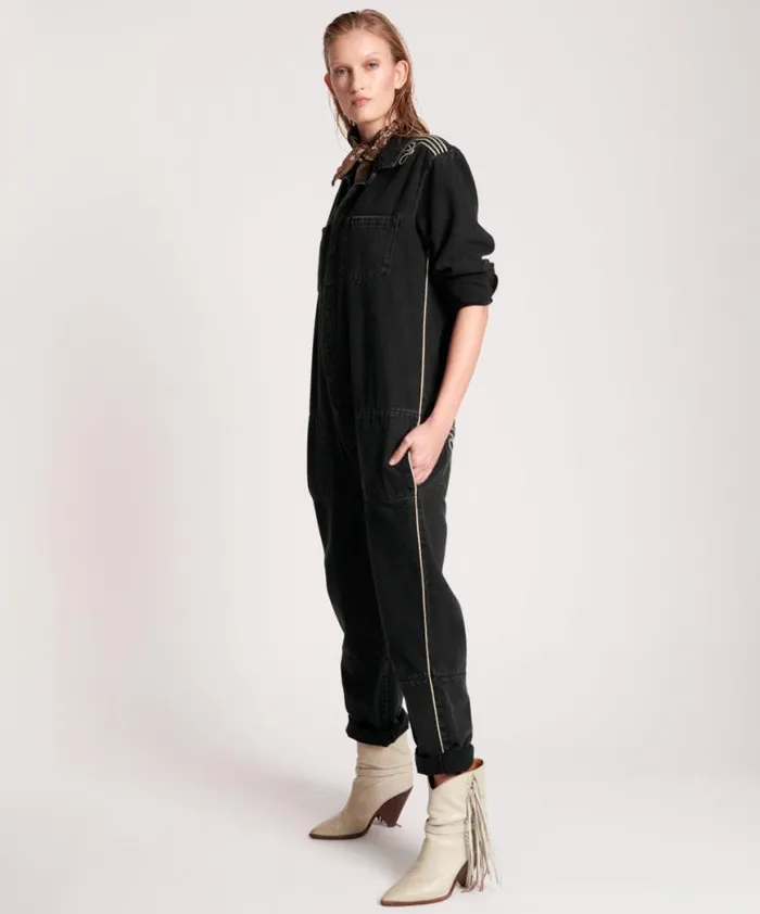 Women One Teaspoon Denim Jumpsuits WORN BLACK ROYALE PARADISE UTILITY JUMPSUIT Women One Teaspoon Denim Jumpsuits WORN BLACK ROYALE PARADISE UTILITY JUMPSUIT