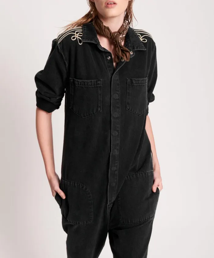 Women One Teaspoon Denim Jumpsuits WORN BLACK ROYALE PARADISE UTILITY JUMPSUIT Women One Teaspoon Denim Jumpsuits WORN BLACK ROYALE PARADISE UTILITY JUMPSUIT