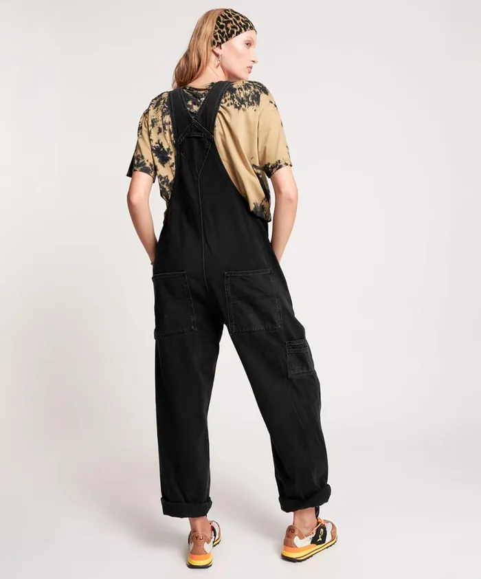 Women One Teaspoon Denim Jumpsuits WORN BLACK STANTON ST OVERALLS Women One Teaspoon Denim Jumpsuits WORN BLACK STANTON ST OVERALLS