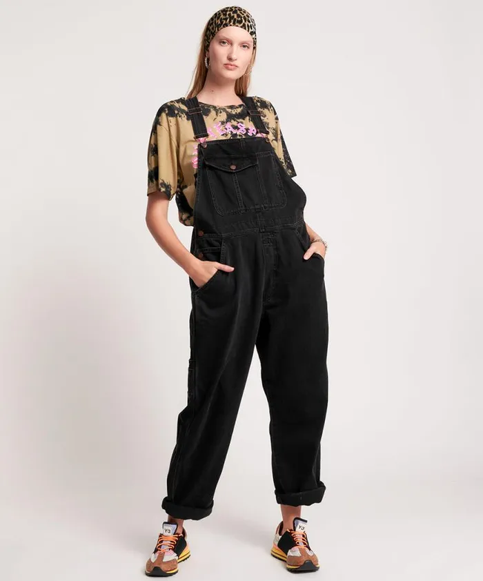 Women One Teaspoon Denim Jumpsuits WORN BLACK STANTON ST OVERALLS Women One Teaspoon Denim Jumpsuits WORN BLACK STANTON ST OVERALLS